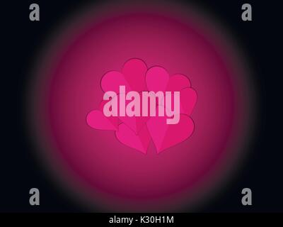 Papier Herzen. Herz dekorative. Valentines Tag. Vektor. Stock Vektor