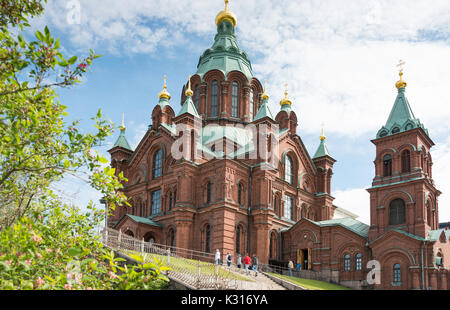 Uspenski Kathedrale (Uspenskin Katedraali), Kanavakatu, Uusimaa Region, Helsinki, Finnland Stockfoto