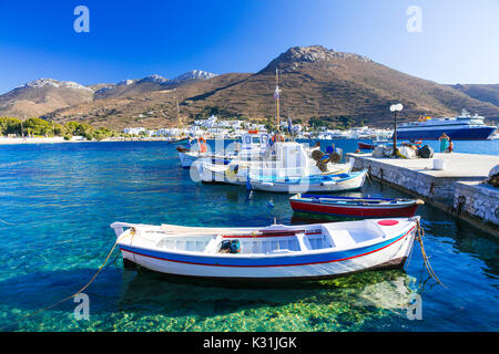 Traditionelle griechische Insel Amorgos Katapola Bay Stockfoto