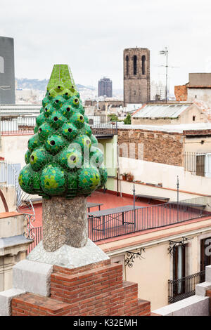 Palau Güell in Barcelona Stockfoto