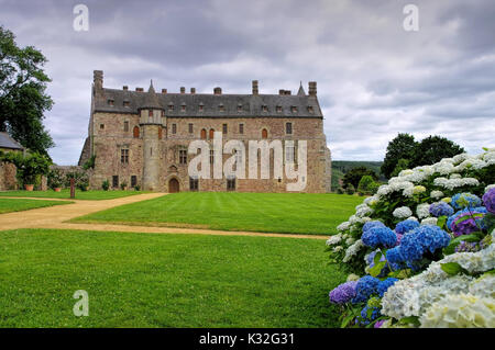 Schloss Château de La Roche-Jagu in der Bretagne, Frankreich Stockfoto