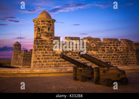 Die alten kolonialen Schloss von San Salvador de la Punta (oder Castillo de San Salvador de la Punta), Havanna, Kuba Stockfoto