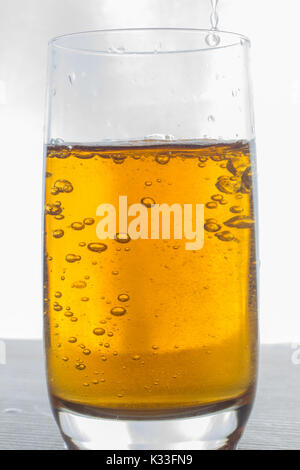 Nahaufnahme von einem Glas Bier Stockfoto