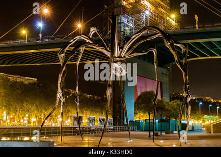 BILBAO - Juli 21: Außenansicht des Das Guggenheim Museum Bilbao, Museum für Moderne und Zeitgenössische Kunst von Kanadisch-Architekt Fra konzipiert Stockfoto