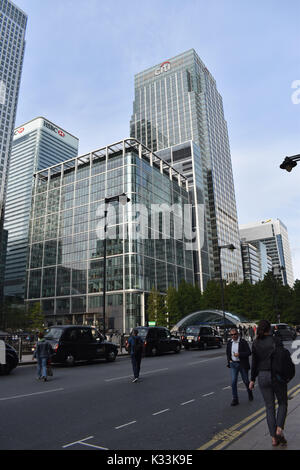London - moderne Bürogebäude in Canary Wharf. Stockfoto