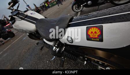 Hamburg Harley Days 2016, (s) Hölle Aufkleber auf dem Fahrrad Stockfoto