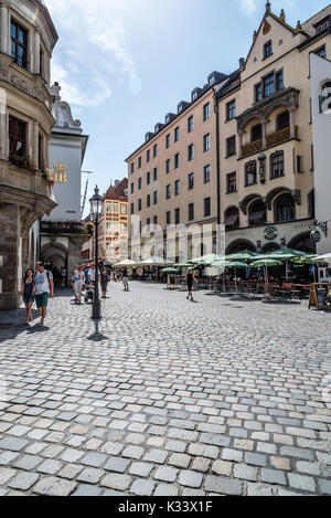 Das hofbräuhaus am Platzl in einem sonnigen München Tag des Sommers Stockfoto