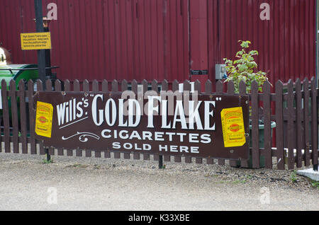 Norfolk Vereinigtes Königreich 21. August 2017: Vintage Goldflake zigarette Werbung Stockfoto