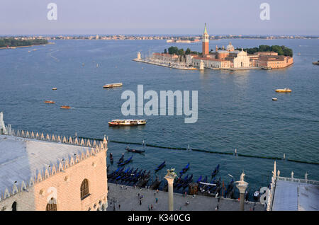 Basilika San Giorgio Maggiore und Campanile San Giorgio Maggiore, Venedig, Italien Stockfoto