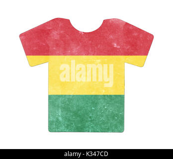 Einfache t-shirt, dreckig und Vintage Look, isoliert auf Weiss - Bolivien Stockfoto