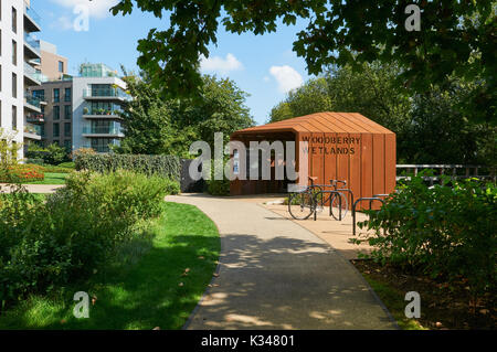 Eingang Woodberry Feuchtgebiete Nature Reserve, Stoke Newington, London UK Stockfoto