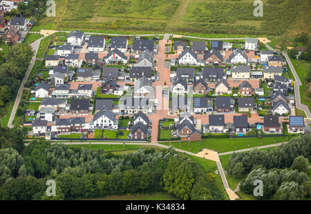 Bockum-Hövel, neue Gebäude am Eversbach, Hamm, Nordrhein-Westfalen, Deutschland, Europa Hamm, Luftaufnahme, arial Foto, Luftaufnahme, Luftbild Stockfoto