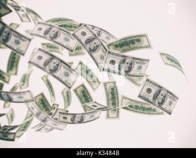 Fliegen Geld in US-Dollar Stockfoto