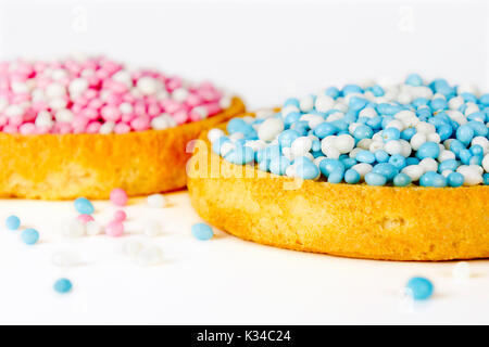 Traditionelle niederländische behandeln bei der Geburt eines Babys: beschuit met muisjes Stockfoto