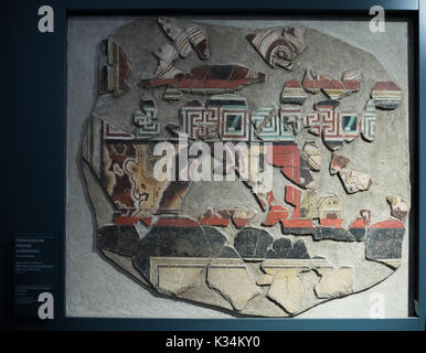 Brescia, Italien, 11. August 2017, alten römischen Mauer Mosaik in Museum der römischen Ruinen und Santa Giulia Stockfoto