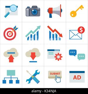 Seo Flachbild-Symbol Stock Vektor