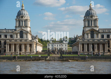 Old Royal Naval College, Queen's House und Old Royal Observatory, Greenwich, London Stockfoto