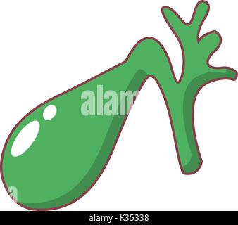 Gallenblase Symbol, Cartoon Stil Stock Vektor