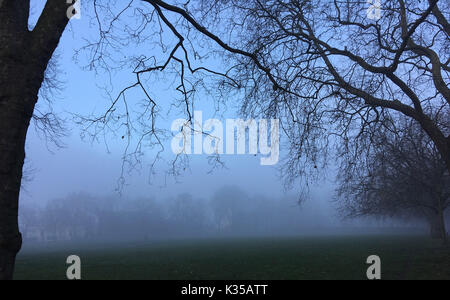 Foto muss Gutgeschrieben © Alpha Presse 066465 28/12/2016 Nebel in Highbury Felder nördlich von London. Stockfoto