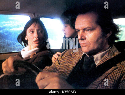 Foto muss Gutgeschrieben © Alpha Presse 013 sein (1980) als Wendy Torrance Shelley Duvall, Danny Lloyd als Danny Torrance und Jack Nicholson als Jack Torrance in dem Film "Shining". Stockfoto