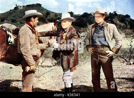 Gebrochene LANZE L-R, Robert Wagner, Spencer Tracy, Richard Widmark Stockfoto