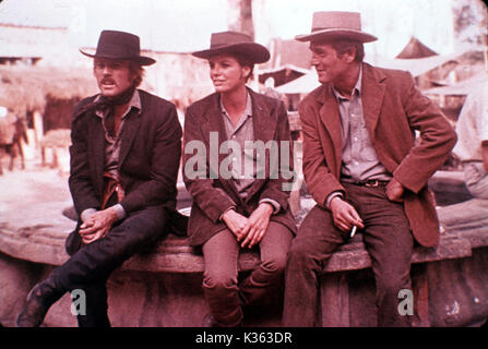 BUTCH Cassidy und Sundance Kid L-R, Robert Redford, KATHARINE ROSS, Paul Newman Stockfoto