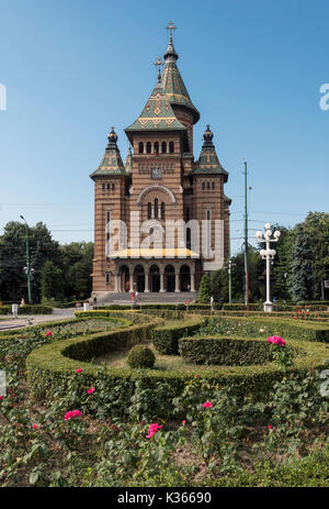 Timisoara Orthodoxe Kathedrale, Siegesplatz (Piata Victoriei), Rumänien Stockfoto