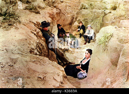 DAKOTA INCIDENT (US 1956 REPUBLIK BILDER DALE ROBERTSON, vorne links, LINDA DARNELL, vorne rechts Stockfoto