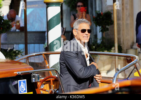 Lido di Venezia, Italien. 01 Sep, 2017. Europa, Italien, Lido di Venezia, 01. September 2017: George Clooney kommt in Lido di Venezia für den 74. Internationalen Filmfestspielen Venedig Kredit Kredit: Ottavia Da Re/Sintesi/Alamy leben Nachrichten Stockfoto