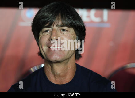 Prag, Tschechische Republik. 01 Sep, 2017. Der Bundestrainer Joachim Löw vor der Wm Qualifikation Gruppe Gruppenspiel zwischen Deutschland und der Tschechischen Republik in der Eden-Arena in Prag, Tschechische Republik, 01. September 2017. Foto: Jan Woitas/dpa/Alamy leben Nachrichten Stockfoto