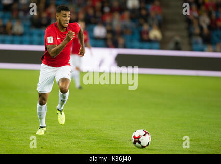 Oslo, Norwegen. 01 Sep, 2017. Norwegen, Oslo - September 1, 2017. (7) Joshua König von Norwegen während der WM-Qualifikationsspiel zwischen Norwegen und Aserbaidschan an Ullevaal Stadion in Oslo gesehen. Credit: Gonzales Foto/Alamy leben Nachrichten Stockfoto