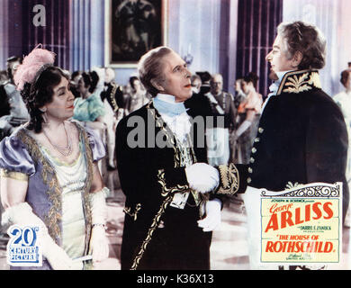 Das Haus ROTHSCHILD FLORENZ ARLISS als HANNAH ROTHSCHILD, GEORGE ARLISS als Nathan Rothschild und Alan Mowbray als Fürst Metternich 20 TH CENTURY FOX FILM Datum: 1934 Stockfoto