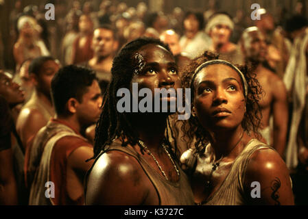 MATRIX REVOLUTIONEN HAROLD PERRINEAU JR UND NONA GAYE EINE WARNER BROS VILLAGE ROADSHOW PRODUKTIONSMATRIX REVOLUTIONEN HAROLD PERRINEAU JR UND NONA GAYE EINE WARNER BROS VILLAGE ROADSHOW PRODUKTION Datum: 2003 Stockfoto