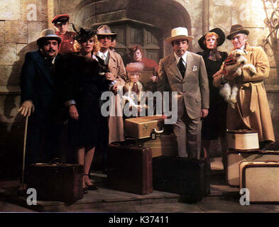 Mord DURCH TOD L-R, JAMES COCO, James Cromwell,, EILEEN BRENNAN, Peter Falk, ELISA LANCASTER, Peter Sellers, Maggie Smith, David Niven Stockfoto