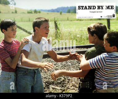 STAND BY ME WIL WHEATON, RIVER PHOENIX, Corey Feldman, JERRY OCONNELL Datum: 1986 Stockfoto