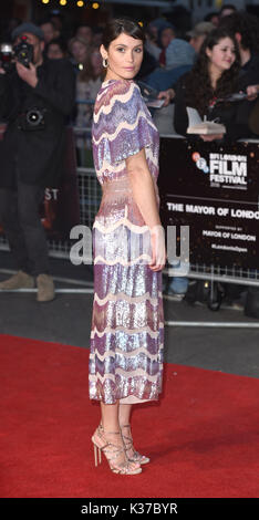 Foto muss Gutgeschrieben © Alpha Presse 079965 13/10/2016 Gemma Arterton Ihre feinsten Screening während der BFI London Film Festival 2016 im Odeon Leicester Square London Stockfoto