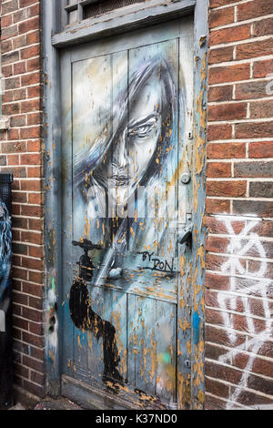 Street Art/Graffiti in Banner Lane, London, Großbritannien Stockfoto