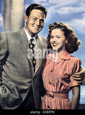 EHEPAAR JOHN AGAR UND EHEMALIGER KINDERSTAR SHIRLEY TEMPLE Stockfoto