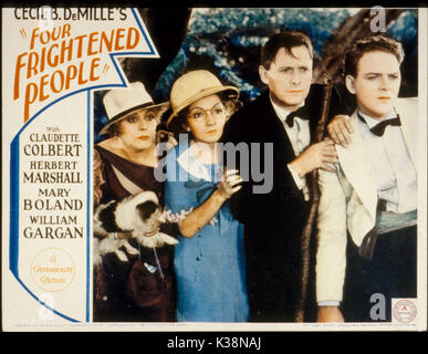 Vier verängstigter Menschen unter der Regie von Cecil B. DE MILLE MIT von Links - MARY BOLAND, Claudette Colbert, Herbert Marshall, WILLIAM GARGAN Datum: 1934 Stockfoto
