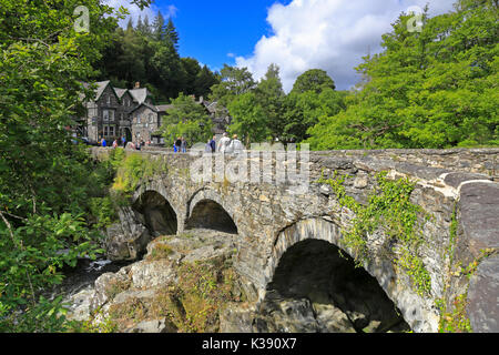 Pont-y-Brücke über den Afon Llugwy, Betws-y-Coed, Snowdonia National Park, Conwy, North Wales, UK. Stockfoto