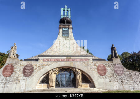 Cairn des Friedens (Mohyla míru) an Pratecky kopec Hügel zu den gefallen in der Schlacht von Austerlitz. Austerlitz battlefield Tschechische Republik Stockfoto