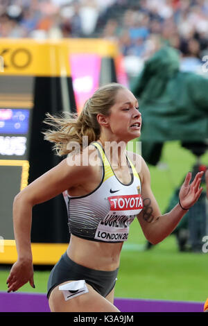 Gina LÜCKENKEMPER (Deutschland) konkurrieren in 100 m der Frauen Halbfinale 3 2017, Leichtathletik-WM, Queen Elizabeth Olympic Park, Stratford, London, UK. Stockfoto