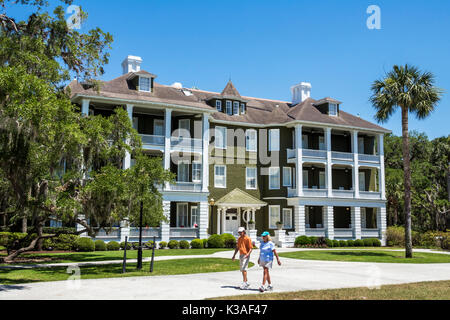 Georgia, Jekyll Island, Barrier Island, Jekyll Island Club Resort, historischer Bezirk, Hotel Hotels Unterkunft Inn Motel Motels, Sans Souci, Wandern, Besucher tra Stockfoto