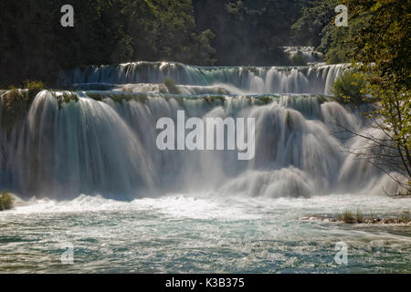 Wasserfall Smotcycleinski Buk, Nationalpark Krka, Sibenik-Knin, Dalmatien, Kroatien Stockfoto