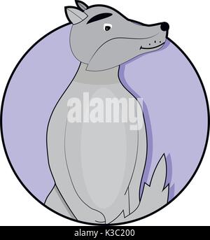 Aufkleber cartoon Wolf Symbol. Cartoon Hund und Wolf. Vector Illustration Stock Vektor