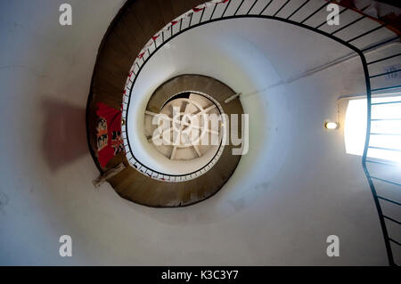 Ein Foto aufgenommen in happisburgh Lighthouse, an der Unterseite, die unternommen wurden, um die Ergebnisse der Wendeltreppe. Stockfoto