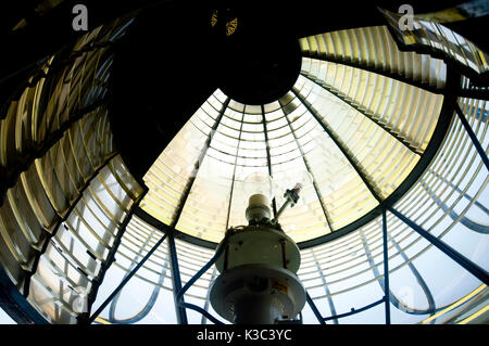 Eine Nahaufnahme Foto innen happisburgh Lighthouse der das Licht selbst. Stockfoto