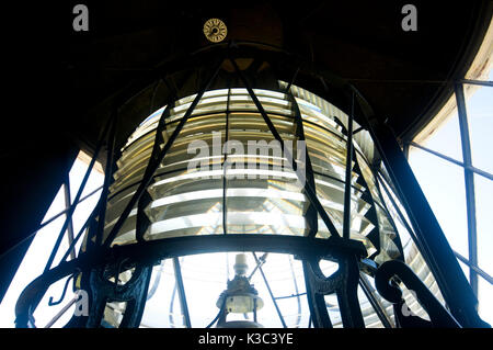 Eine Nahaufnahme Foto innen happisburgh Lighthouse der das Licht selbst. Stockfoto