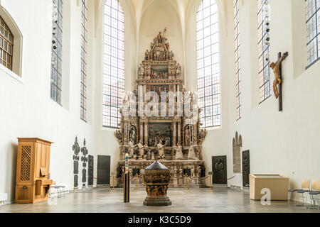Alabaster Epitaph in der Morizkirche Coburg, Oberfranken, Bayern, Deutschland | Renaissance alabaster Epitaph, Morizkirche, Coburg, Obere Franc Stockfoto