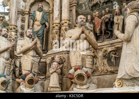 Alabaster Epitaph in der Morizkirche Coburg, Oberfranken, Bayern, Deutschland | Renaissance alabaster Epitaph, Morizkirche, Coburg, Obere Franc Stockfoto